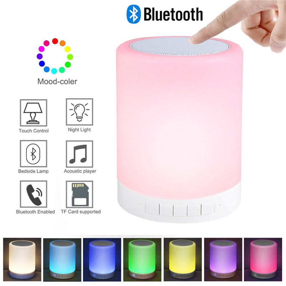 Colorful Mini LED Lamp w/ Sensor Touch & Bluetooth Speaker 💡🔊