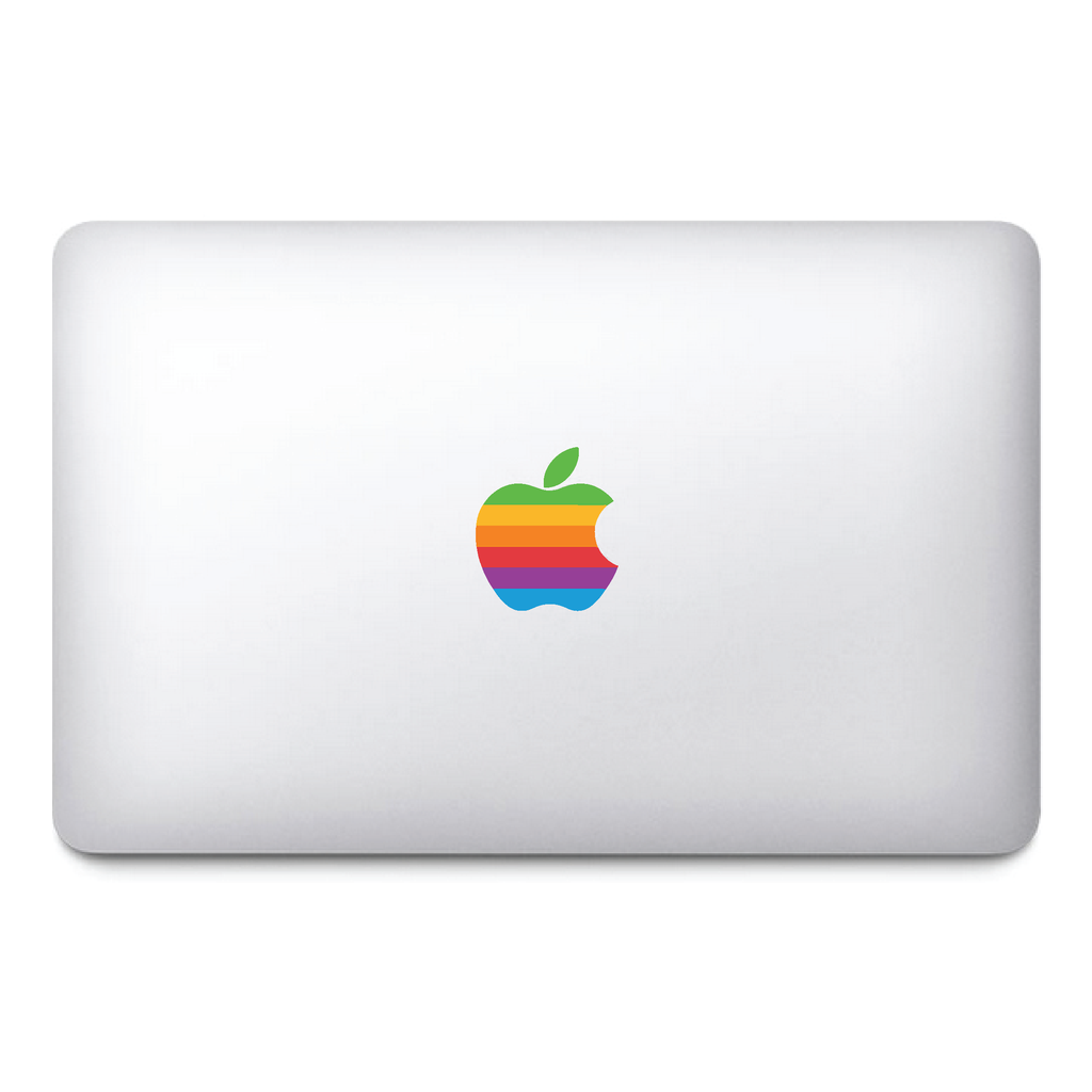 Retro Apple Macbook Rainbow Sticker - The Geek Apparel