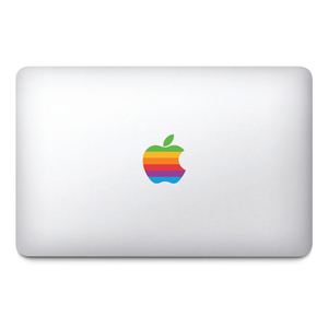 Retro Apple Macbook Rainbow Sticker - The Geek Apparel