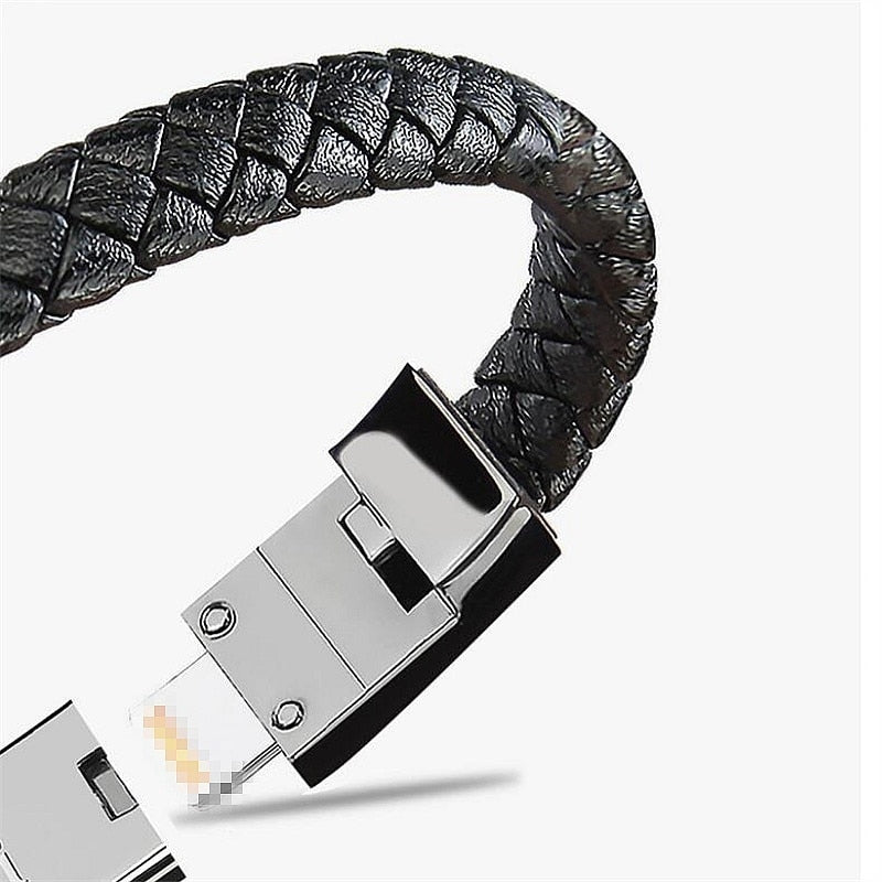 Original Leather USB Bracelet for All Smartphones 📿 - The Geek Apparel