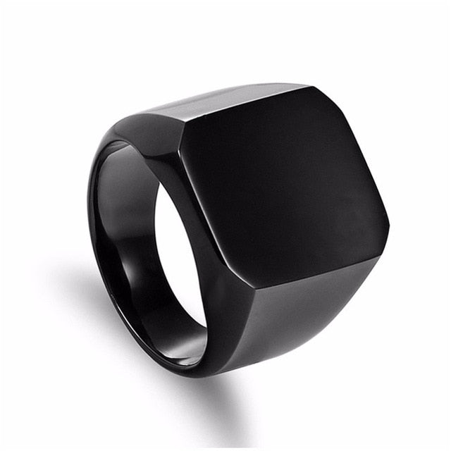 Minimalist Black Square Ring - The Geek Apparel